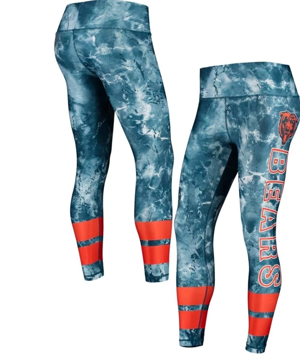 NFL Football Chicago Bears Dormer Knit Leggings Navy Orange Women's M MWO 4216